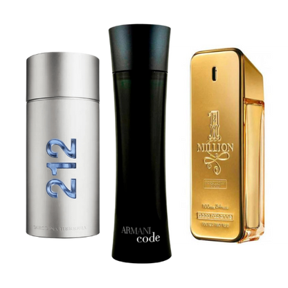 Set 3 Profumi | 212 Men NYC, Paco Rabanne One Million, Armani Code Homme 100 ml